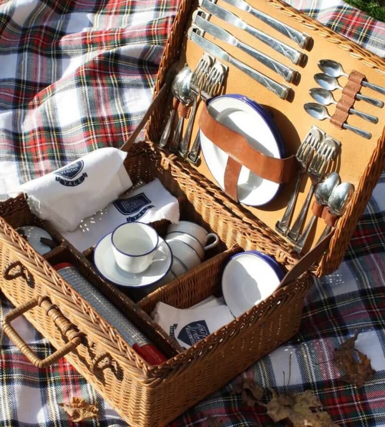 Vintage Monogrammed Picnic Basket Set Nora Murphy Country House