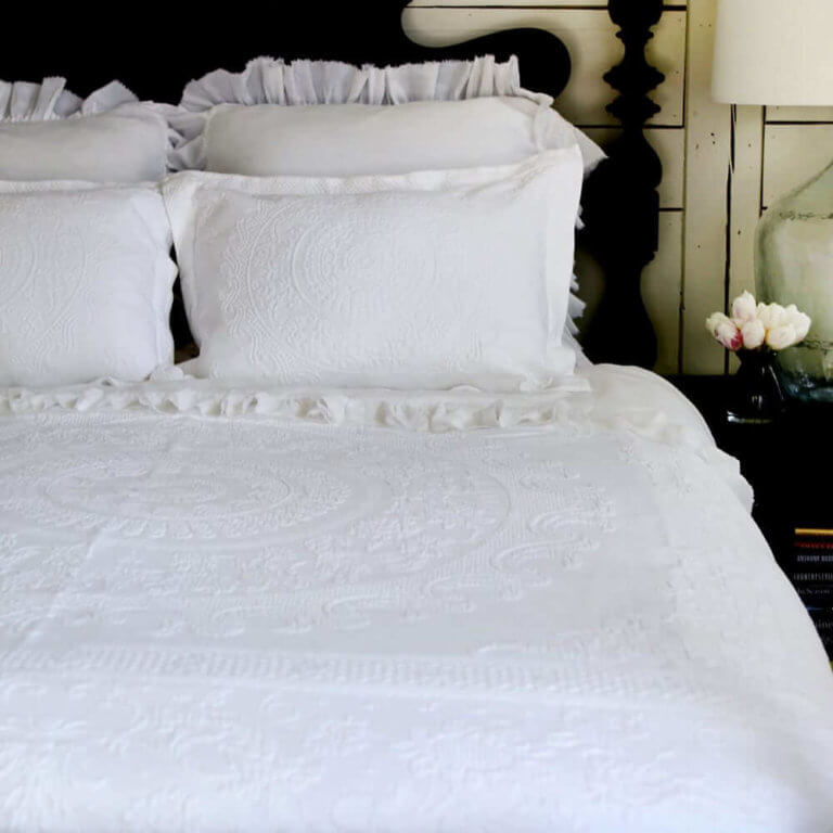 Floral Medallion Matelasse Coverlet & Shams Nora Murphy Country House