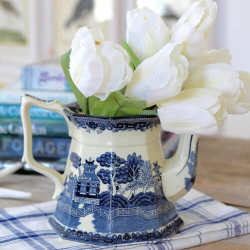 English Ironstone Blue Willow Coffee Pot - Nora Murphy Country House