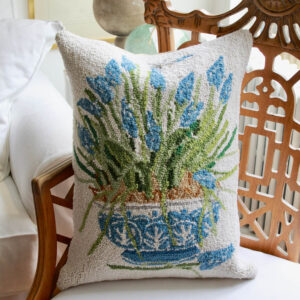 Grape Hyacinth Hooked Accent Pillow