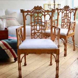 George III Chinese Chippendale Chairs/Pair
