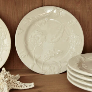 Floral Matelasse Accent Plates/Set of 8