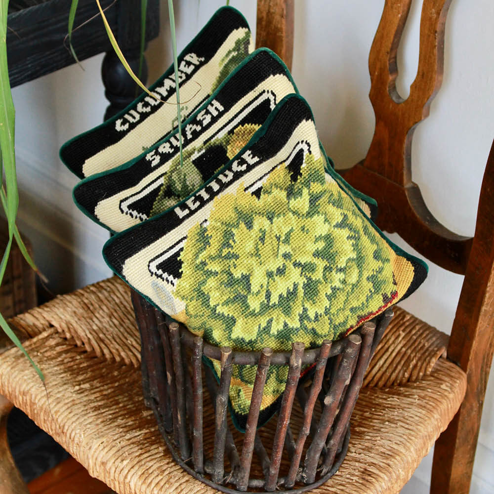 Fall Harvest' Needlepoint Pillows/Set of 3