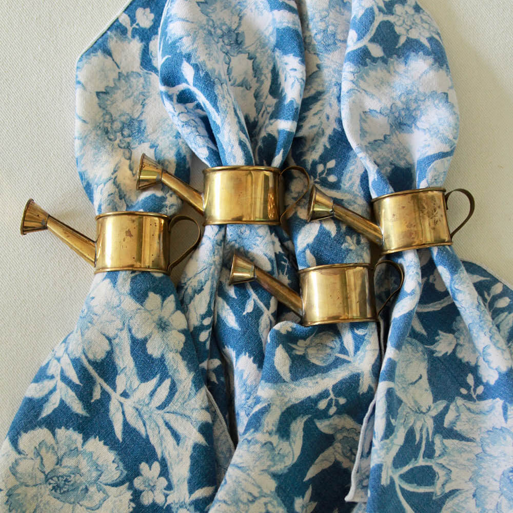 Petite Watering Can Napkin Rings/Set of 4