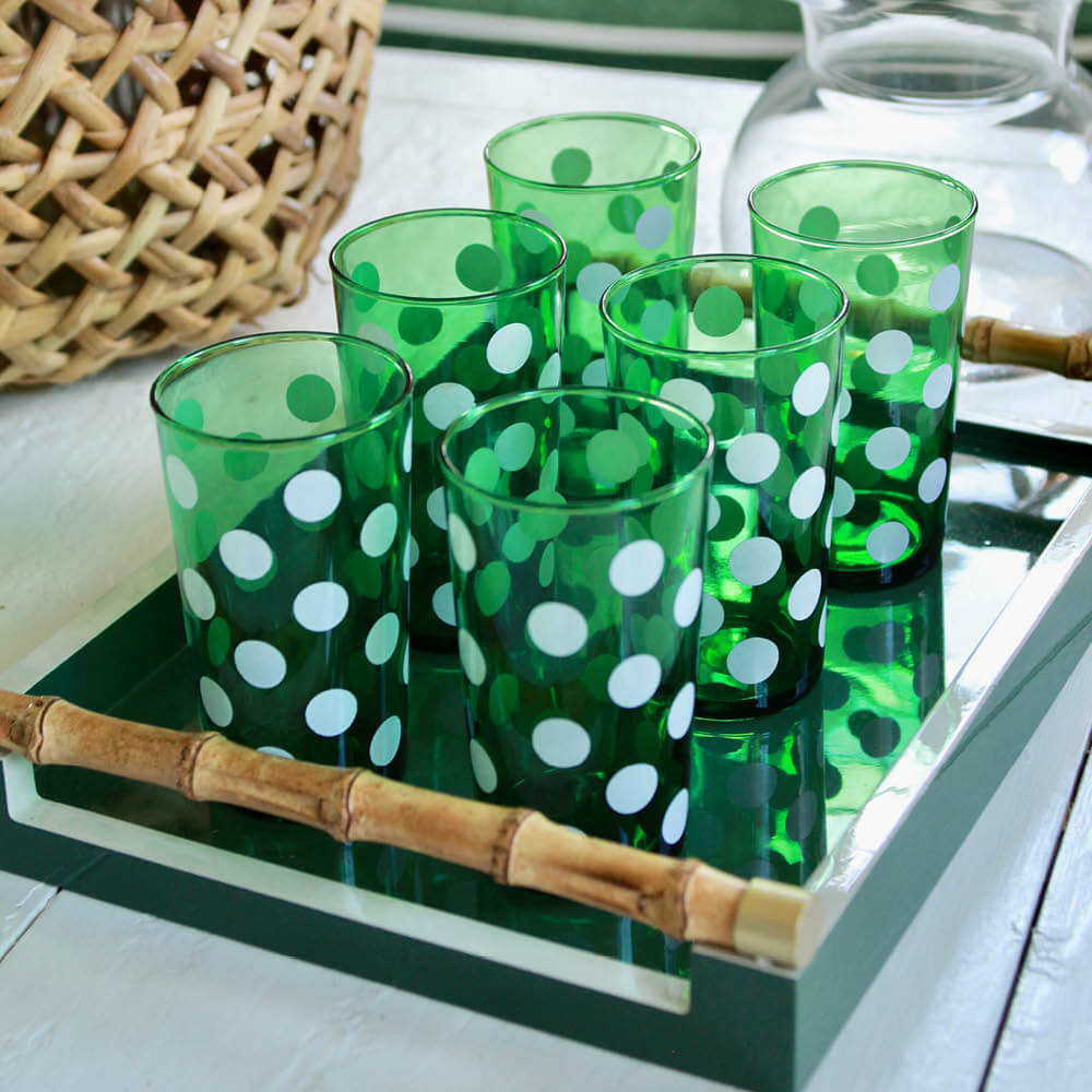 Polly's Polka Dotted Tumblers/Set of 6