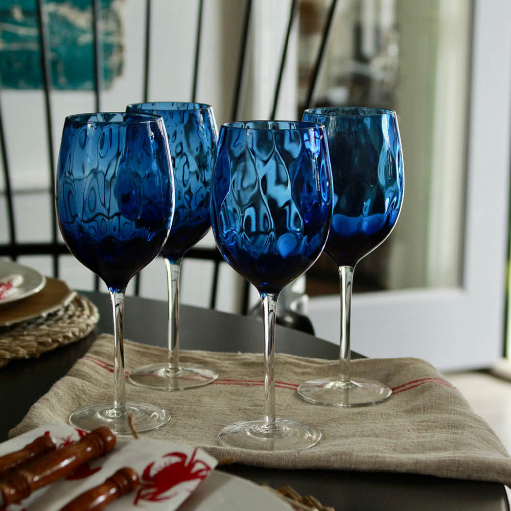 Oceana Hand Blown Stemmed Glasses/Set of 4