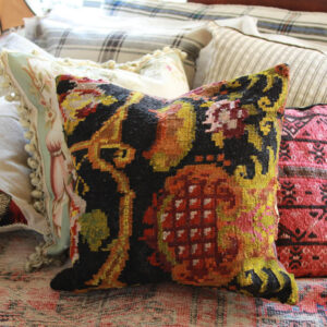 Fanciful Floral Turkish Kilim Pillow