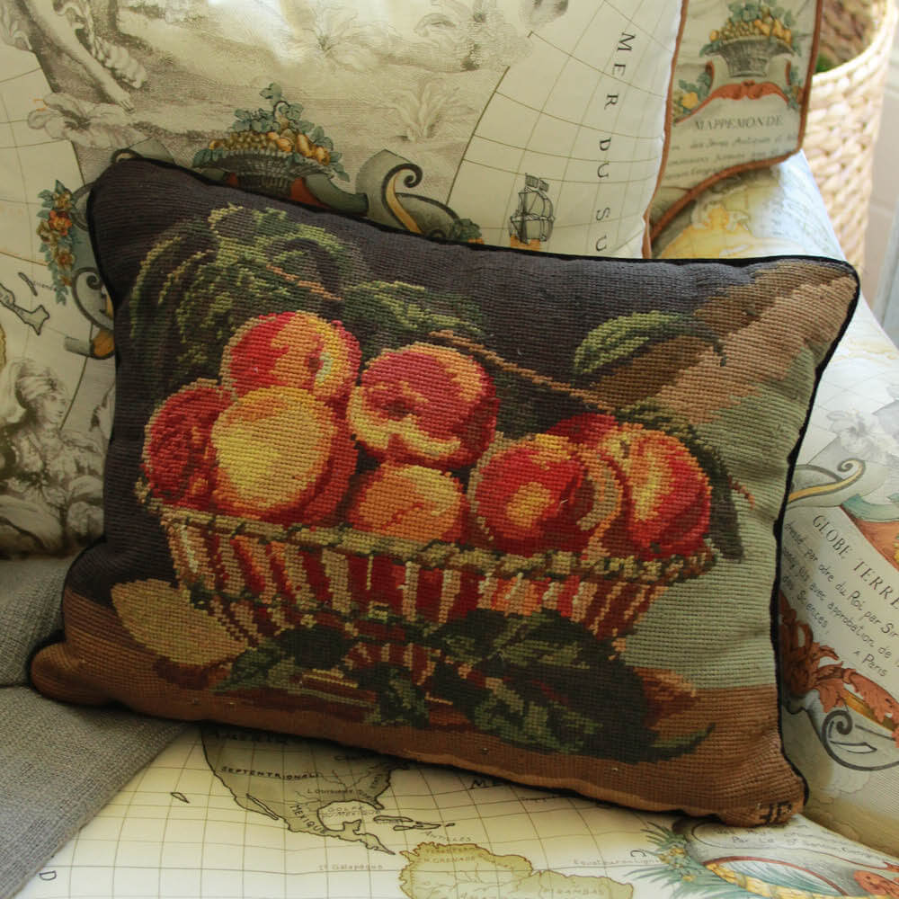 Orchard House Needlepoint Pillow