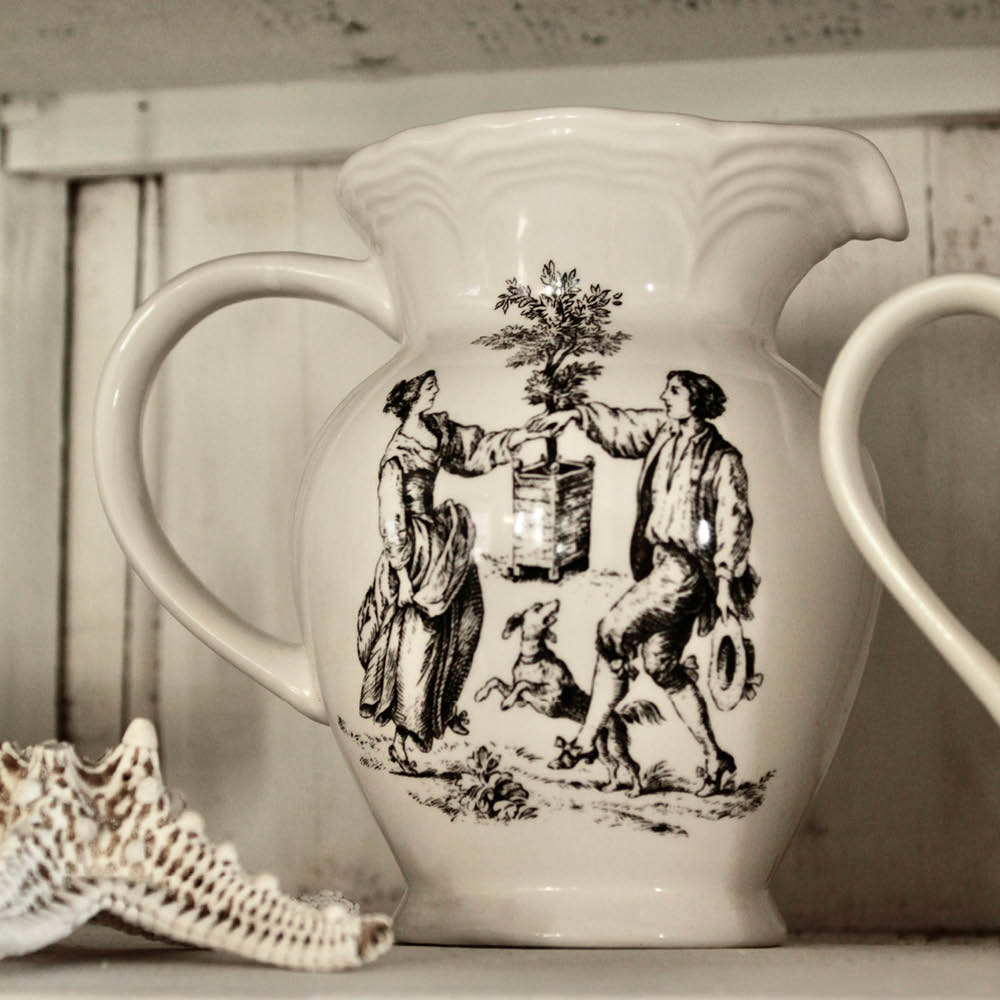 Toile du Jouy Ceramic Pitcher