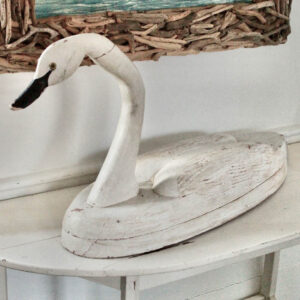 Lucy the Large Carved Wood Swan