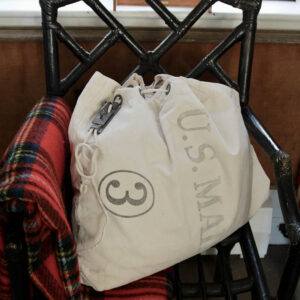 Vintage Canvas Mail Bag Pillow