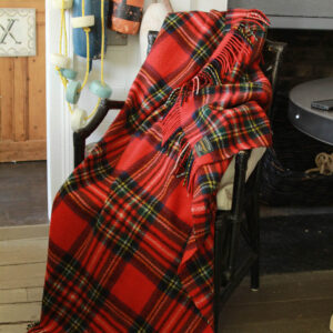 Vintage Irish Wool Tartan Throw Blanket