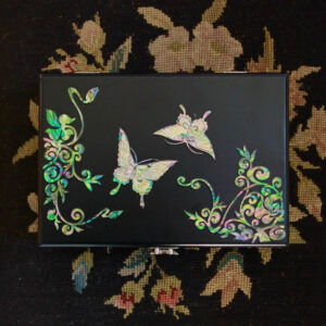Vintage Butterfly Shell Inlay Keepsake Box