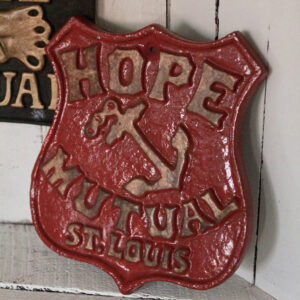 Vintage Hope Mutual Cast Iron Plaque