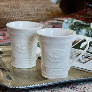 Claddagh Creamware Mugs/Set of 2