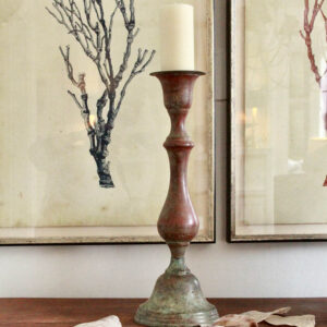 Charleston Tall Patinated Metal Candlestick