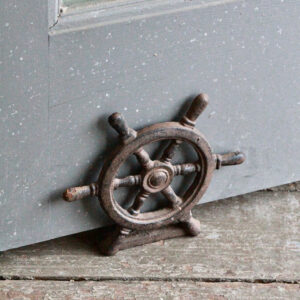 Petite Vintage cast Iron Ship's Wheel Door Stop