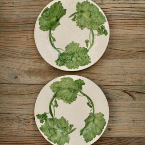 Vintage Pinheiro Majolica Botanical Plates/Set of 2