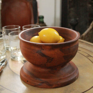 Portland Vintage Turned Wood Pedestal Bowl