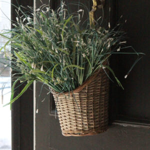 Welcome Spring Wicker Door Basket