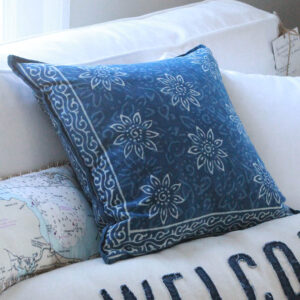 Indigo Blue Block Print Pillow