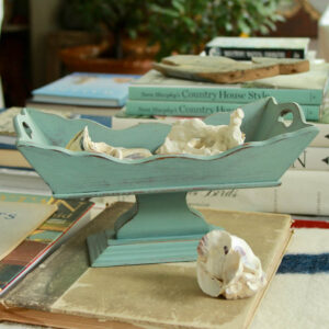 Cottage Painted Wood Pedestal Tray