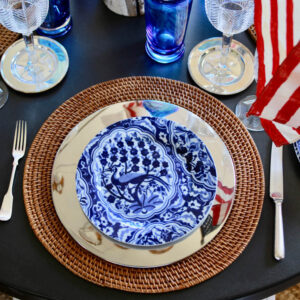Pottery Barn Blue and White Peacock Salad Plates/Set of 6