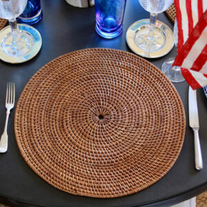 Nantucket Woven Rattan Placemats/Set of 4
