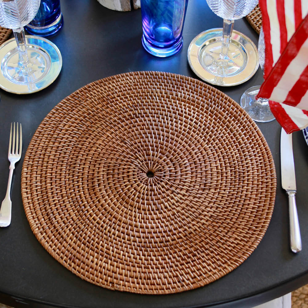 Nantucket Woven Rattan Placemats/Set of 4