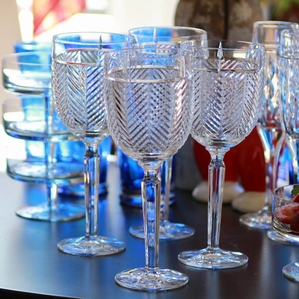 Ralph Lauren Crystal Wine Goblets/Set of 4