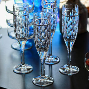 Ralph Lauren Crystal Champagne Flutes/Set of 4