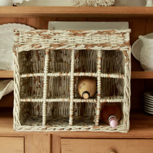 Seaside Cottage Vintage Chippy Wicker Wine Rack