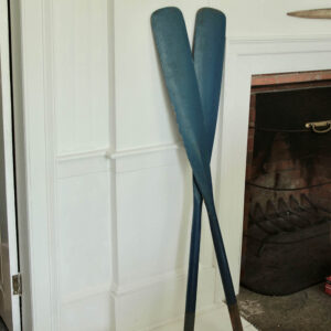 Henry's Vintage Blue Painted Wooden Boat Oars/Set of 2
