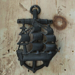 Vintage Cast Iron Sailing Ship Door Knocker