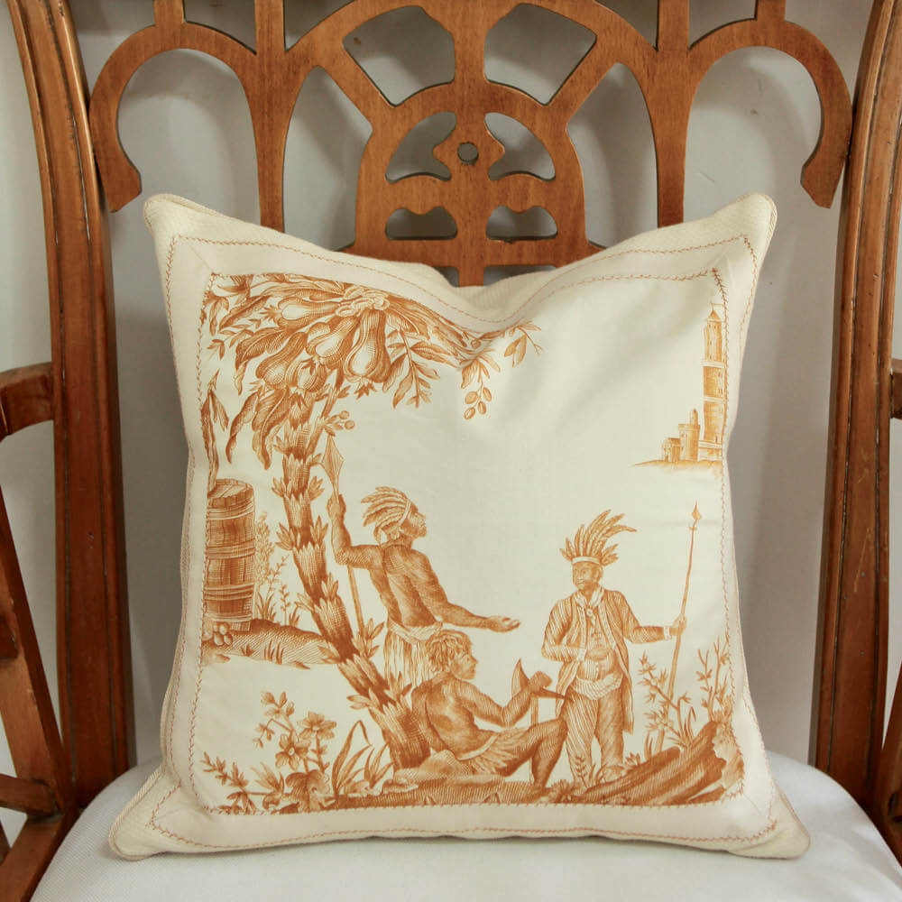 Pierre Deux Toile de Jouy Custom Decorative Pillow