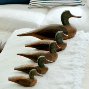 Vintage Hand Carved Duck Decoy Family/Party of 5