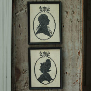Vintage George & Martha Washington Needlepoint Silhouettes/Set of 2