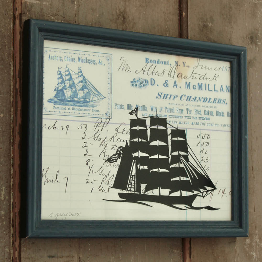 D. & A. McMillan Ship Chandlers & Clipper Ship Silhouette