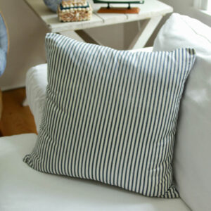 Custom Navy Ticking Stripe Pillow