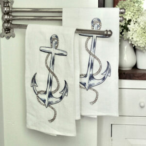Anchors Embroidered Towels/Set of 2