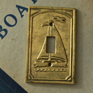 Sailboat Vintage Brass Single Toggle Switch Plate Cover