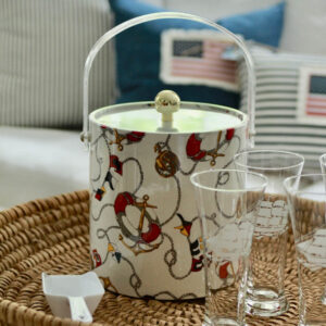 Vintage Nautical Ice Bucket with Lucite handle and Scoop