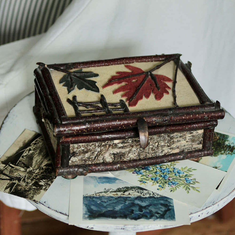 Harpswell Vintage Maple Leaves Keepsake Box