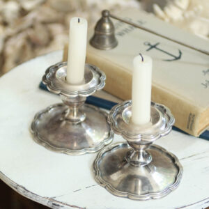 Southport Vintage Silverplate Scalloped Candlesticks/Set of 2
