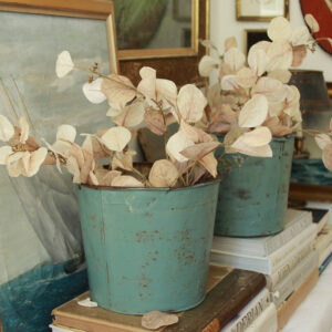 Vintage Painted Metal Maple Sap Buckets/Set of 2