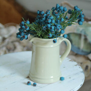 Vintage Cream Drabware-Style Pottery Pitcher
